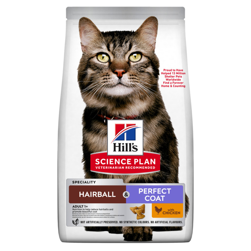 Croquettes Science plan Hairball & Perfect Coat po