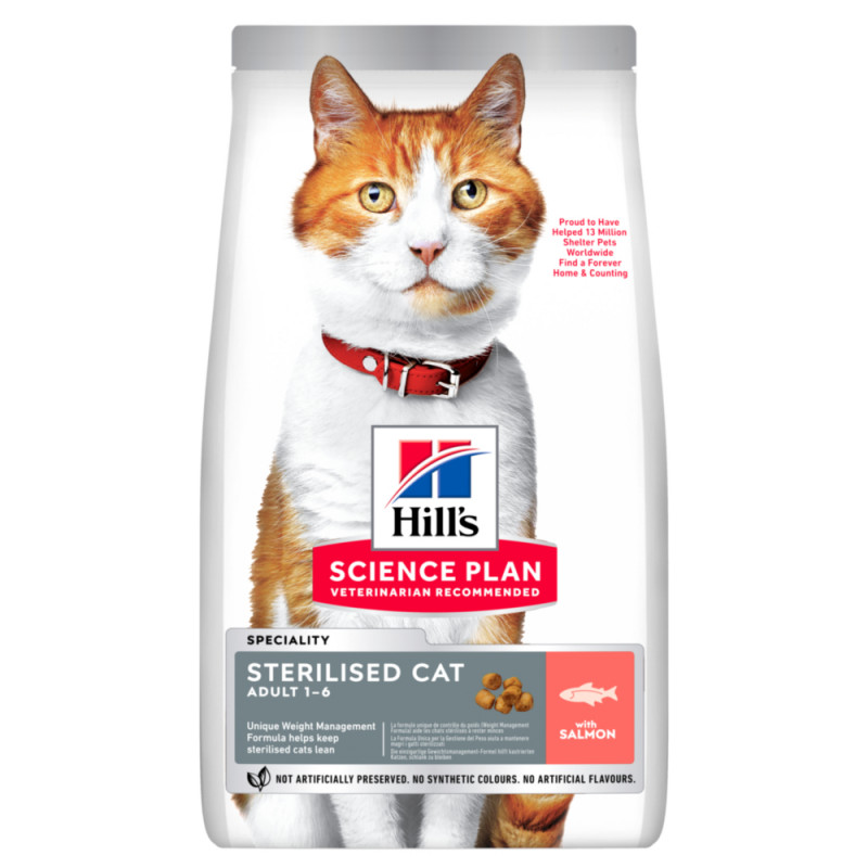 Croquettes pour chat adulte stérilisé, au saumon -
