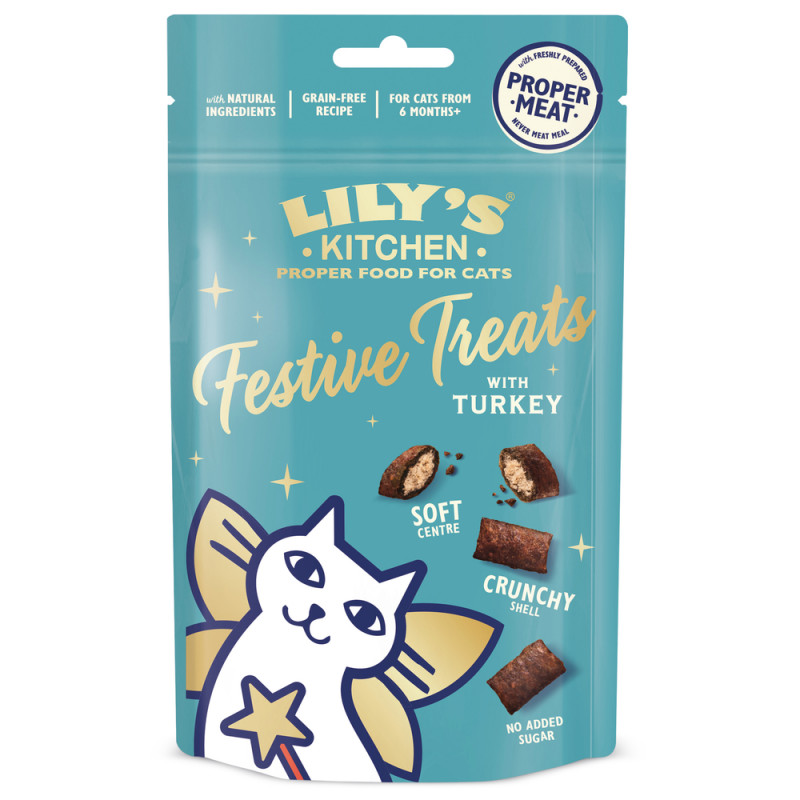 Friandises de Noël à la dinde pour chat 60 g