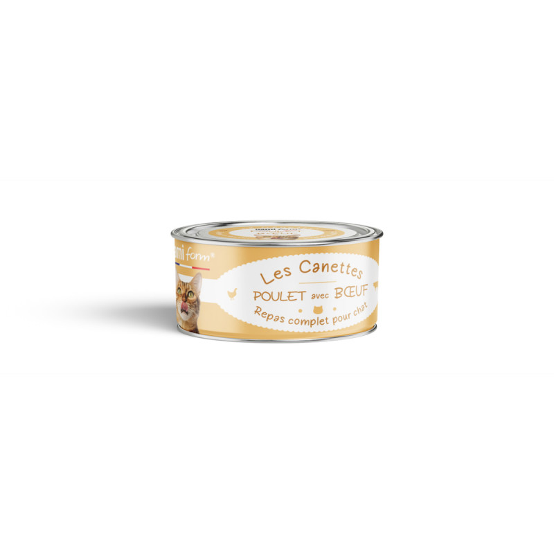 Repas complet pour chat, Les canettes au poulet et