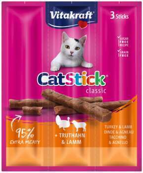 Friandise Cat Stick Mini dinde et agneau, sachet d