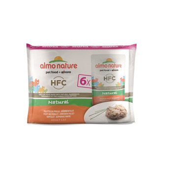 Pochon filet de poulet pour chat : 6x55 g