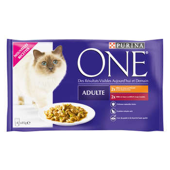 Sachets chat One adulte, effilés en sauce (viandes