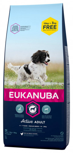 ADULT MOYENNE RACE EUKANUBA 15+3 KG OFFERT