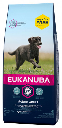 ADULT GRANDE RACE EUKANUBA 15+3KG OFFERT