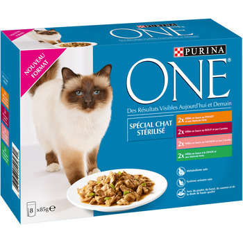 Sachet Purina One Spécial Chat Stérilisé : 8x85gr