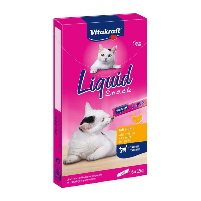 Friandise Liquide Chat Poulet & Taurine 6x15 g