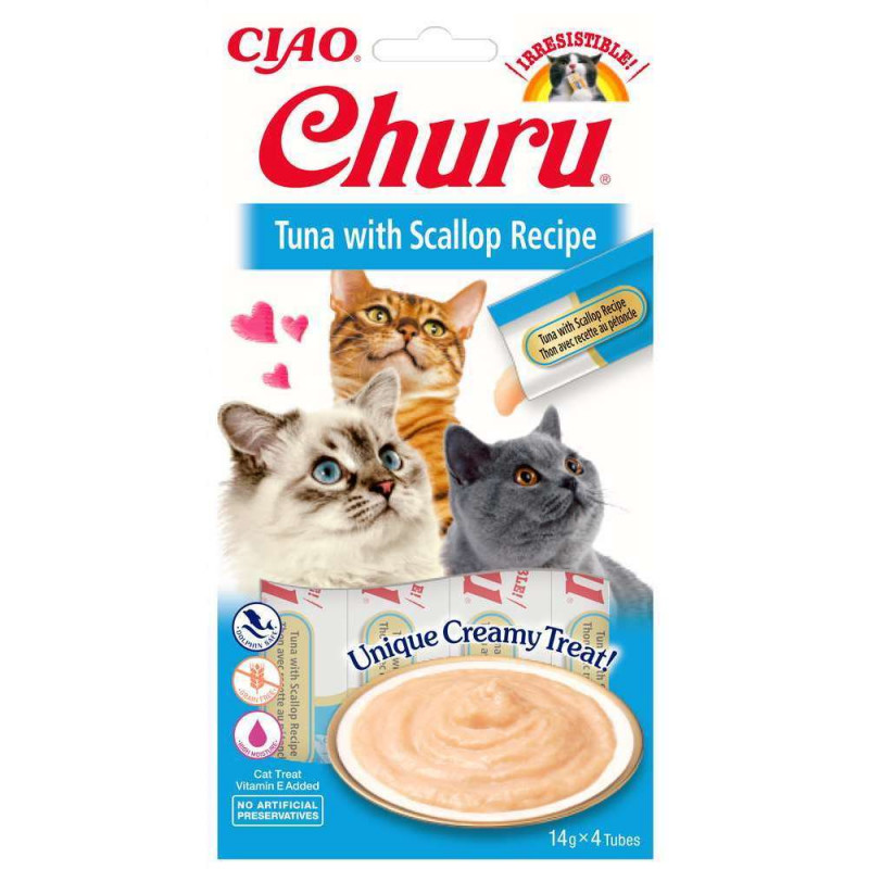 Churu  thon/ pétoncle pour chat 14g x 4