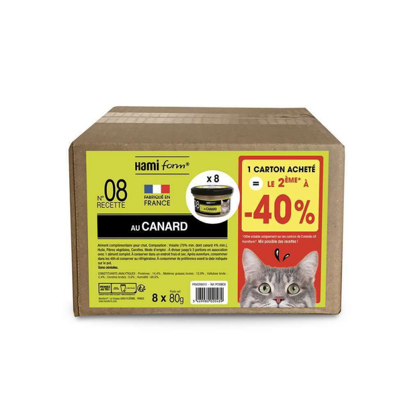 Les cuisinés pour chat recette n°8 Canard 8x80g