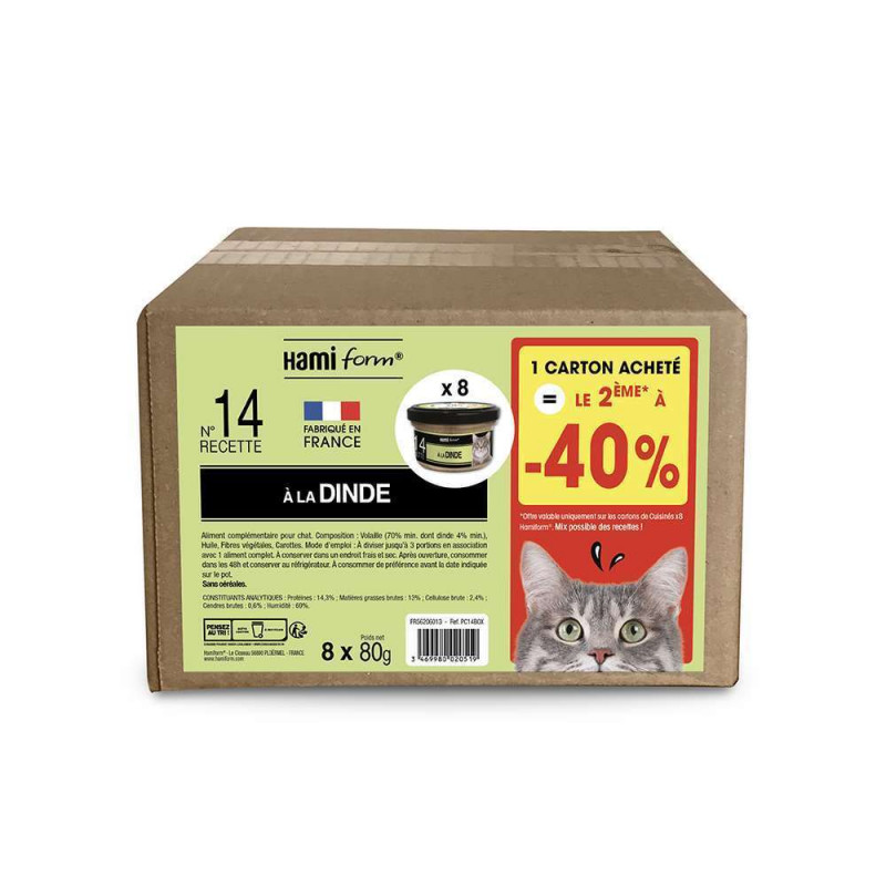 Les cuisinés pour chat recette n°14 Dinde 8x80g