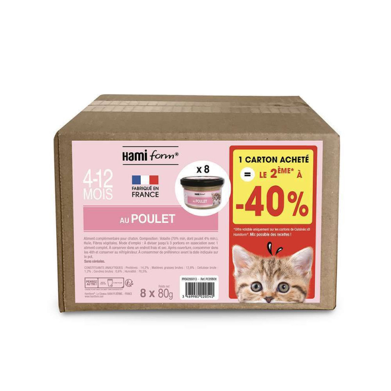 Pâtées cuisinées n°20 poulet , chaton - 8x80g