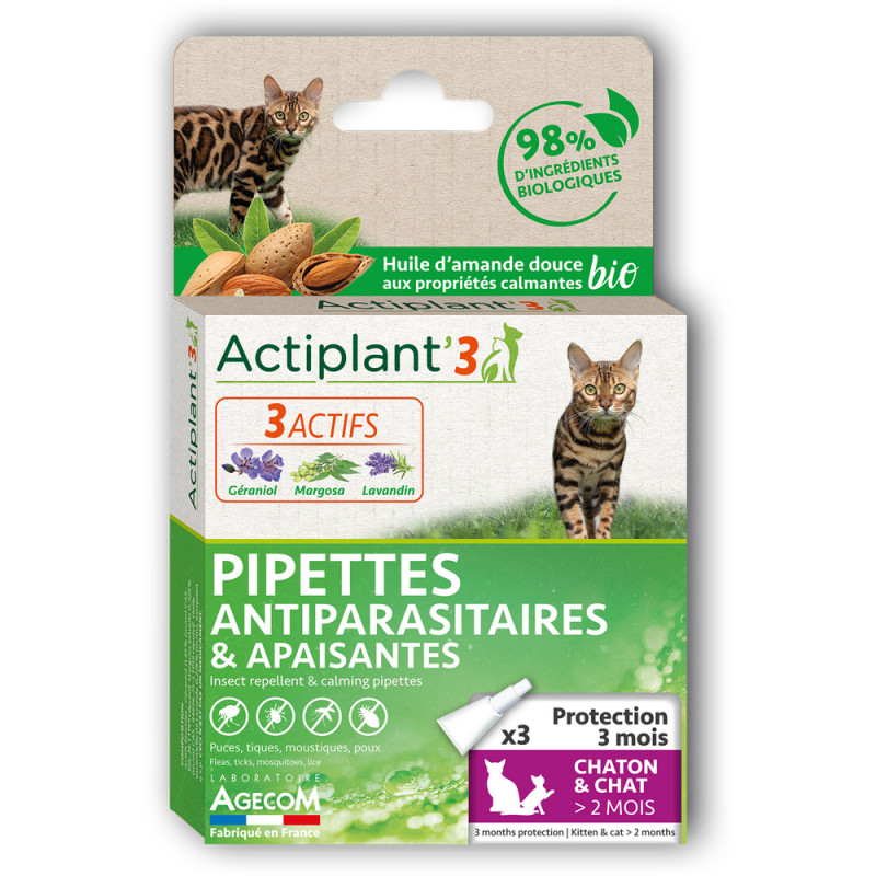 Pipettes Actiplant'3 chaton & chat 2 mois x3