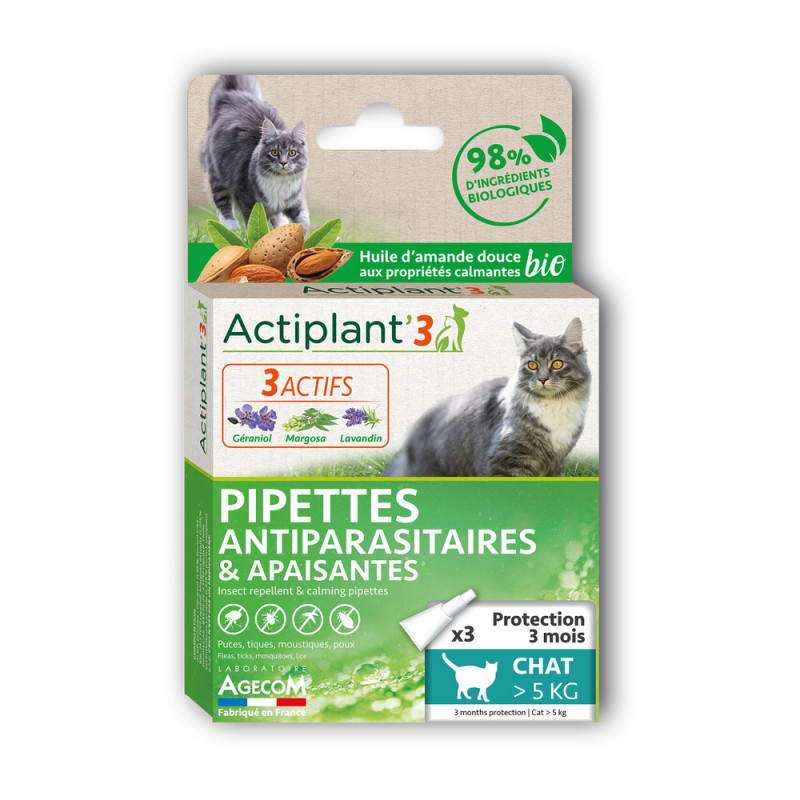 Pipettes Actiplant'3 chat 5 kg x3