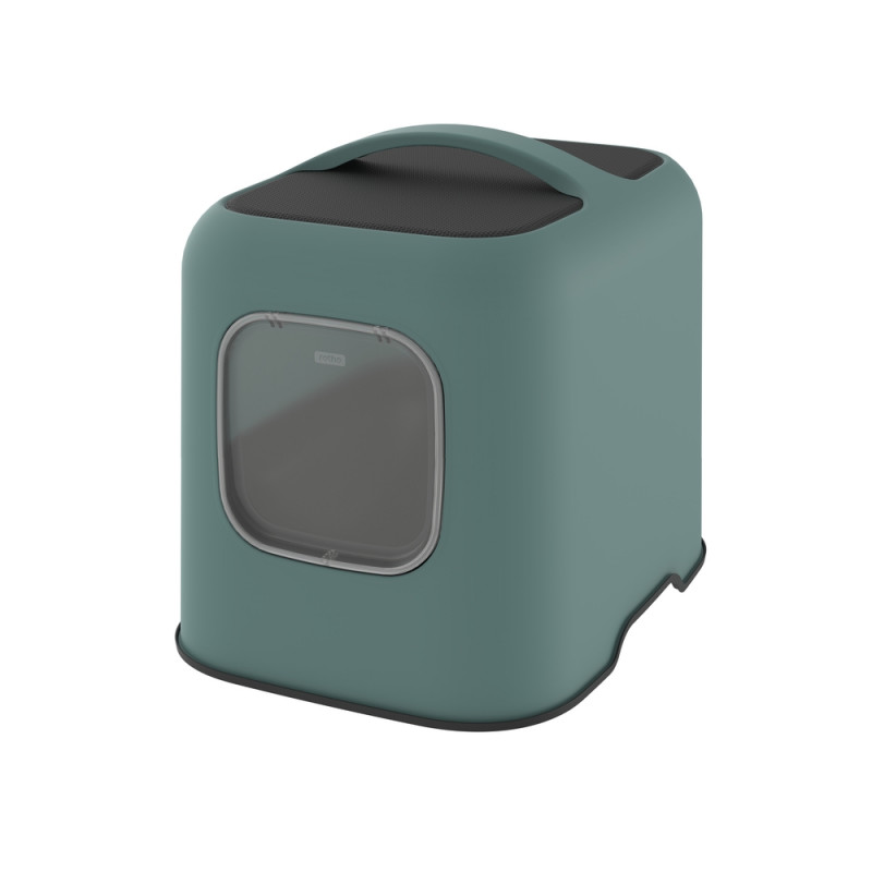 Maison de toilette Biala pour chat coloris vert de