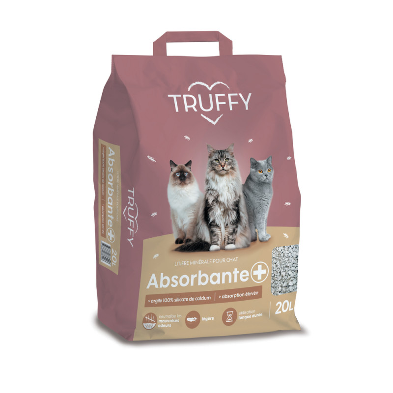 Litière minérale absorbante+ pour chat 20L