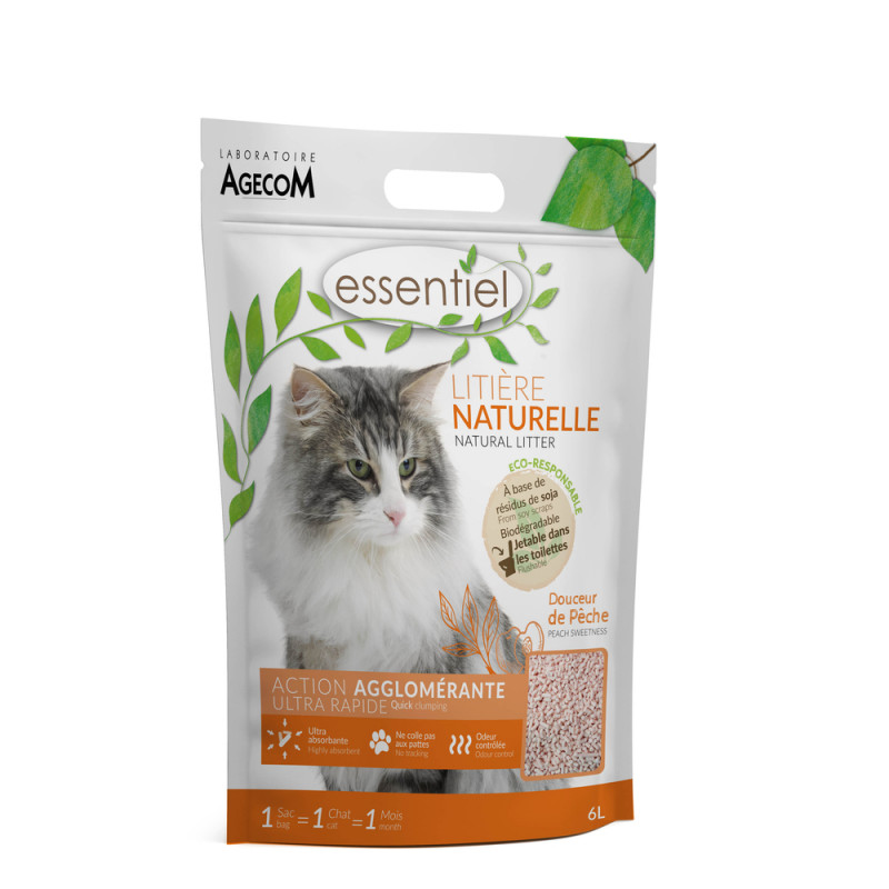 Litière naturelle Essentiel - Douceur de pêche pou