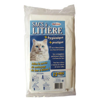 Sac litière x12 maximum : l. 24 x l. 5 x h. 43,5 c