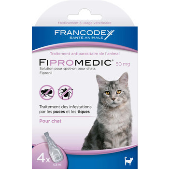 Fipromedic 50mg : 4 pipettes de 0,5ml