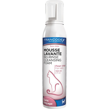 Mousse lavante sans rinçage 150 ml pour chats