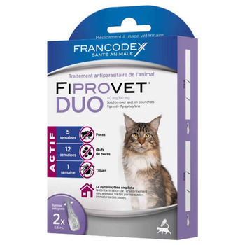 Pipettes antiparasitaires pour chat, x2