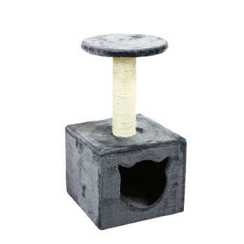 Arbre à Chat Chatouille , gris - L. 30 x l. 30 x H