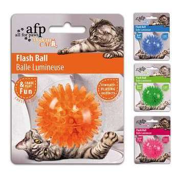 Jouet chat balle lumineuse : plastique H.5cm