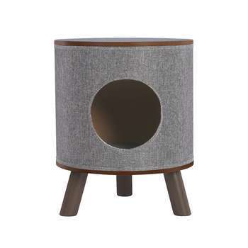 Panier pour Chat Cubox , rond, gris/marron - L. 40