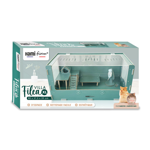 Cage pour hamster : Villa Filea XL - L. 80xl. 37,5