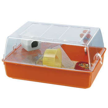 Cage mini Duna pour hamster : bac orange Longueur
