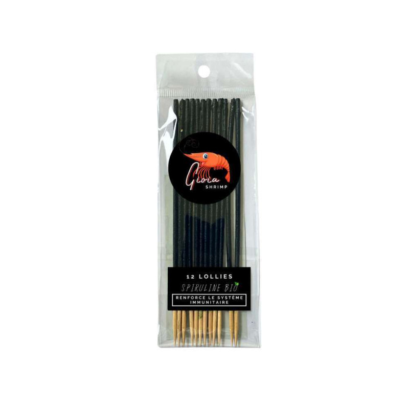 12 Lollies spiruline Bio pour crevettes d'aquarium