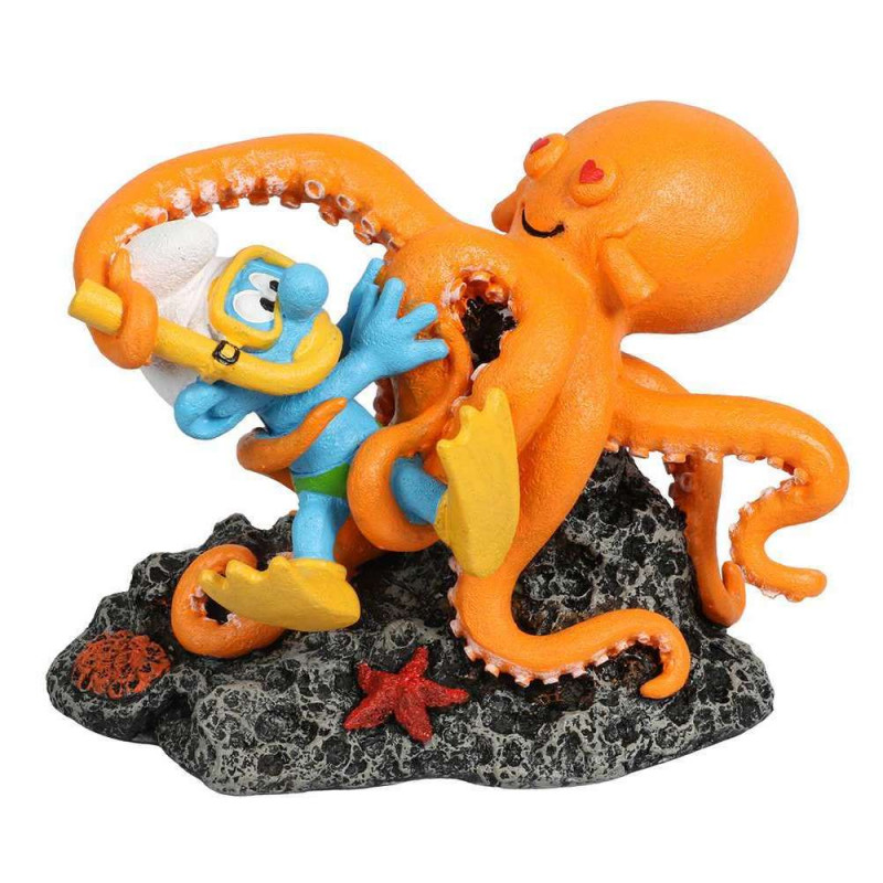 Décoration pour aquarium schtroumpf sous l`eau pie