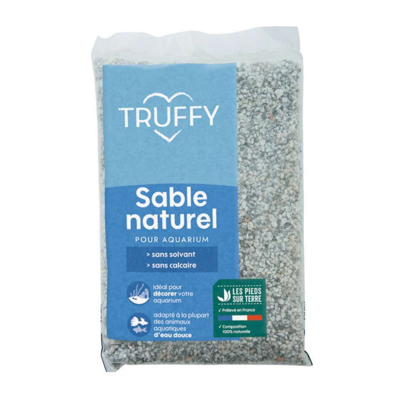 Sable naturel pour aquarium blanc/noir 1kg