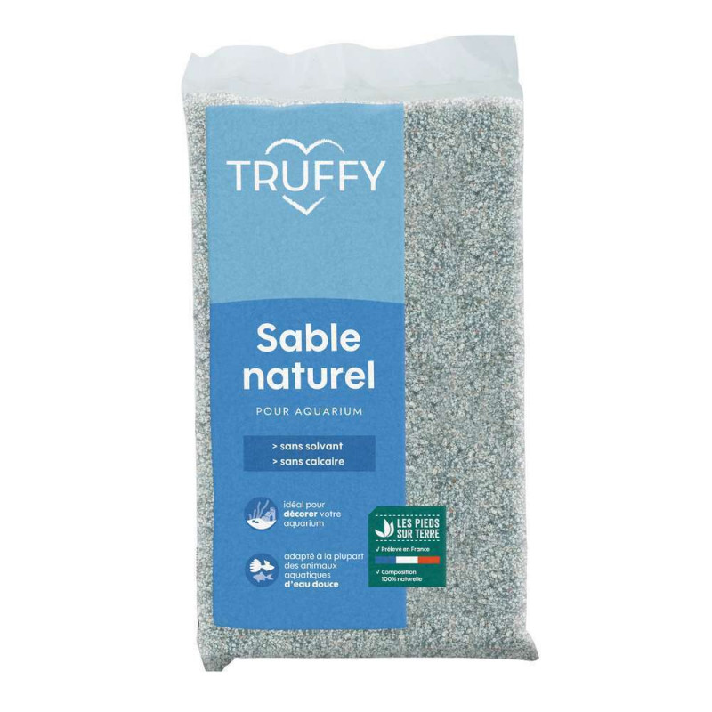 Sable naturel pour aquarium blanc/noir 12kg