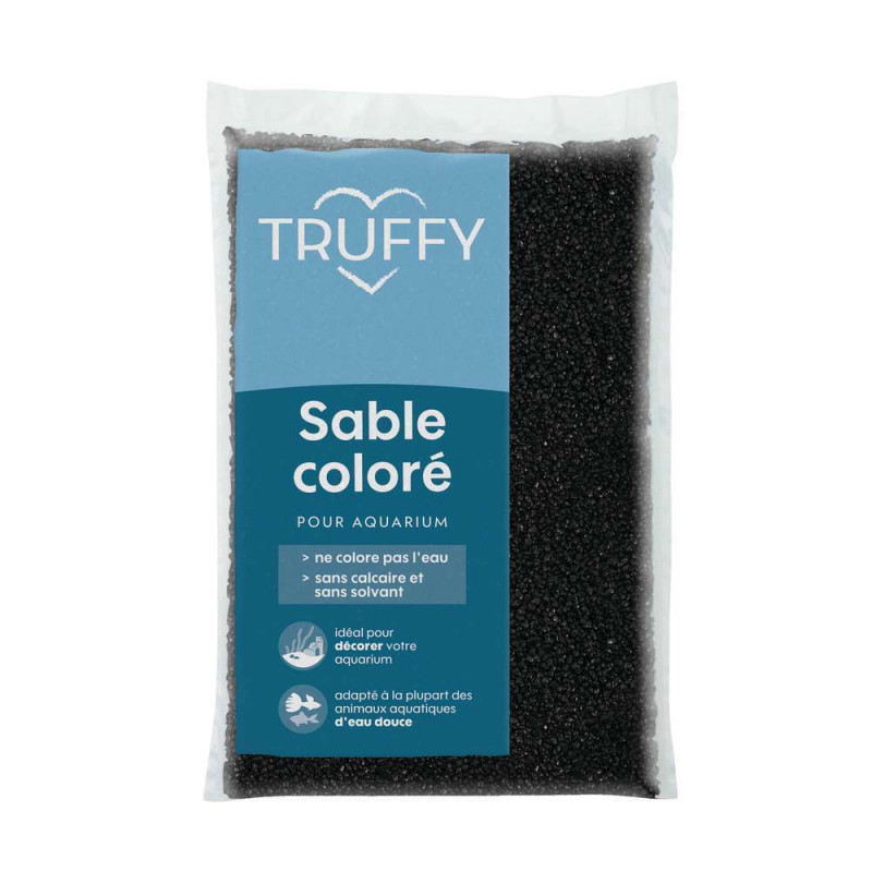 Sable coloré pour aquarium d'eau douce Truffy noir