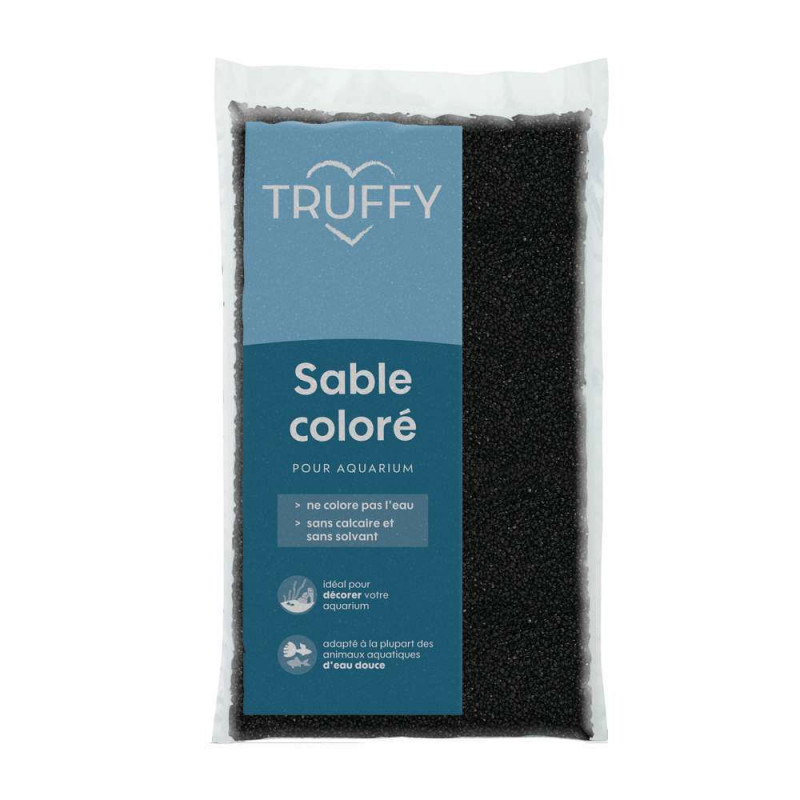 Sable coloré pour aquarium d'eau douce Truffy noir