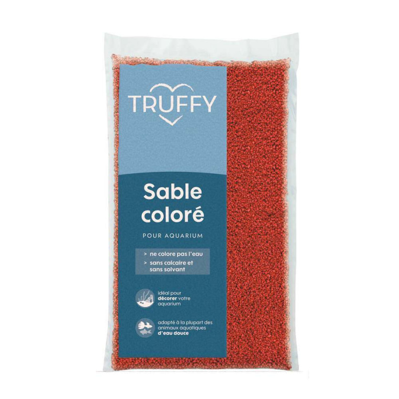 Sable coloré pour aquarium d'eau douce Truffy roug