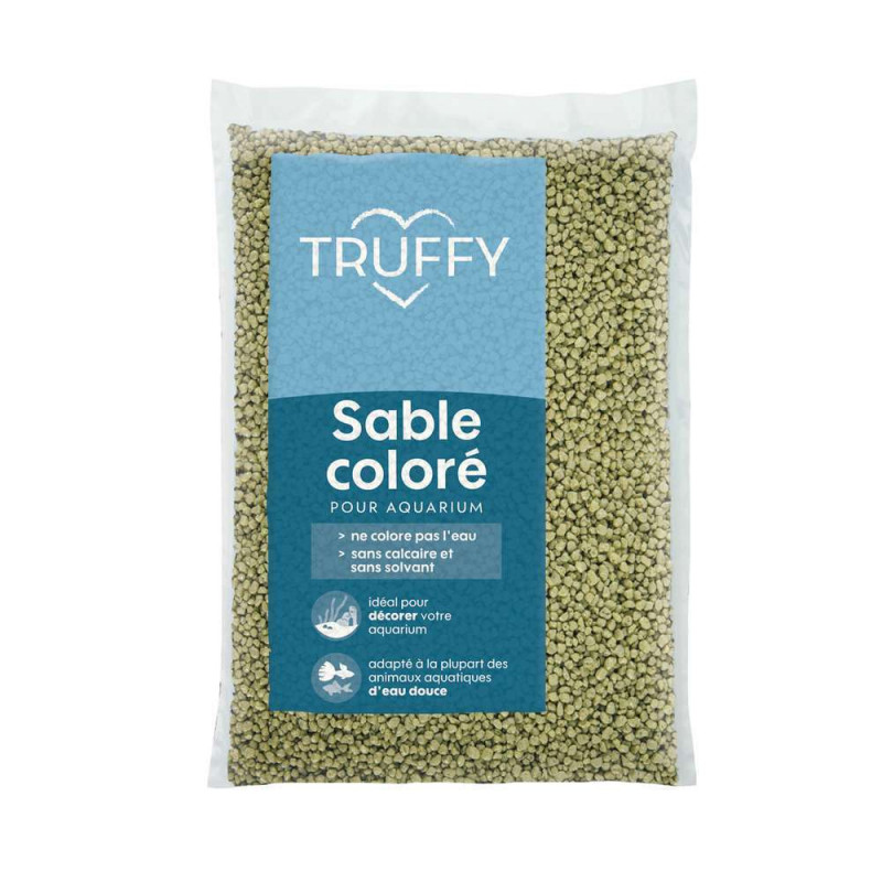 Sable coloré pour aquarium d'eau douce Truffy vert