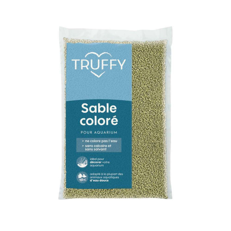 Sable coloré pour aquarium d'eau douce Truffy vert