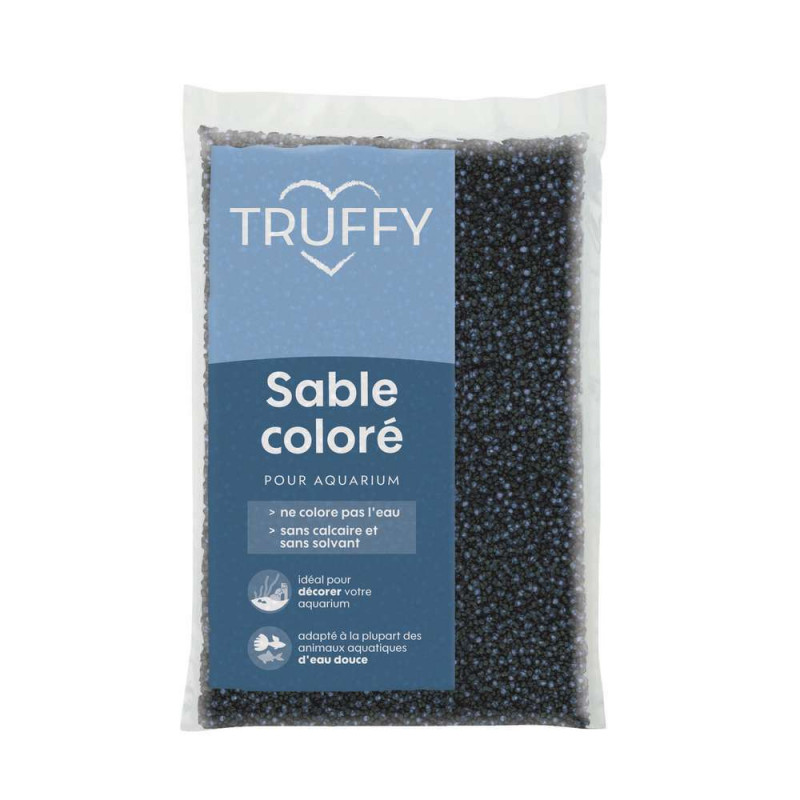 Sable coloré pour aquarium bleu/noir 5Kg