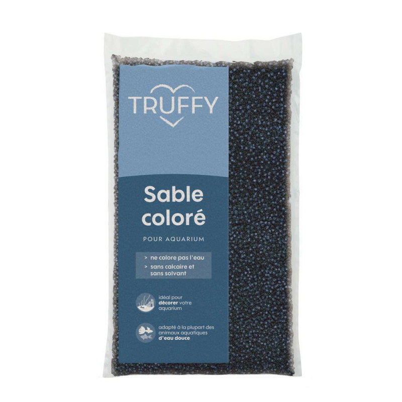 Sable coloré pour aquarium d'eau douce Truffy bleu