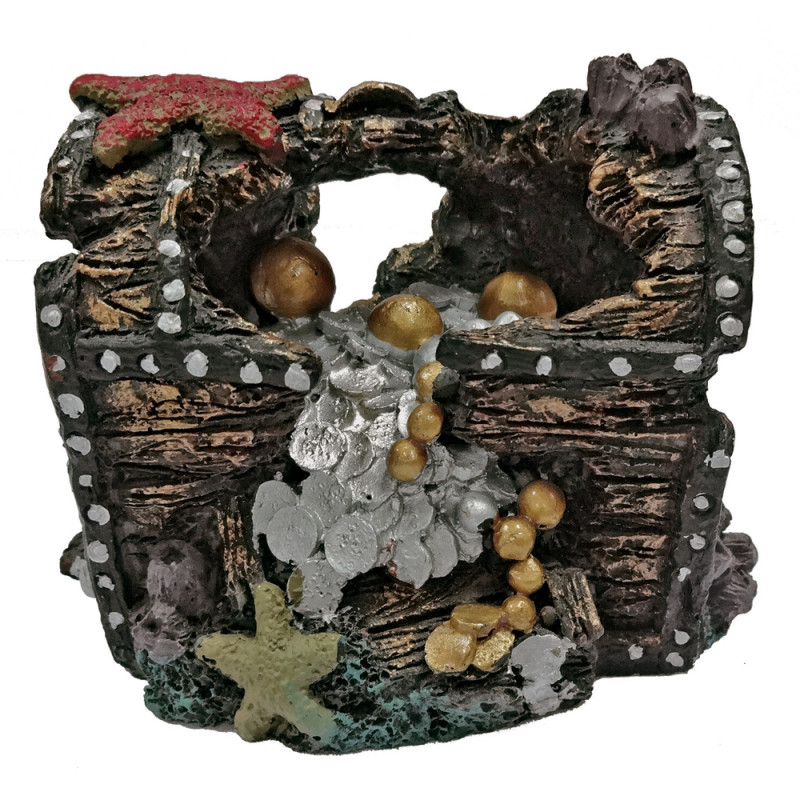 Décoration d'aquarium : trésor en résine - H. 7,5c