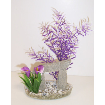 Décor d'aquarium: Plante et dolmen