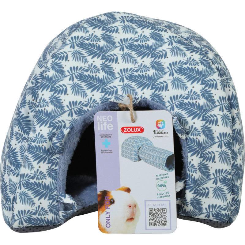 Igloo Neolife pour cochon d'inde en polyester bleu