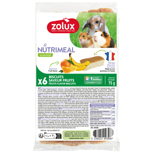 Biscuits Nutrimeal fruits pour rongeurs x6