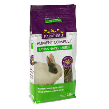 Aliment complet Paradisio : lapins nains junior, 2