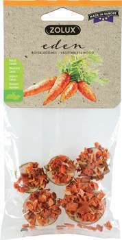 Friandise petit rongeur : carottes, bois, 35g
