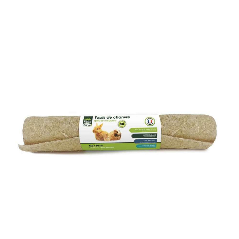 Tapis de chanvre Bio spécial pour rongeurs 120x50c
