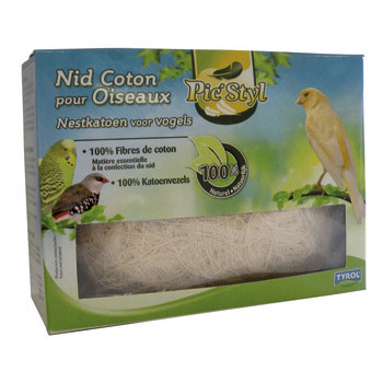 Nid oiseaux: fibre de coton L.65xl.35xh.48cm