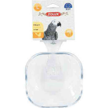 Mangeoire transparent pour perroquet : taille L
