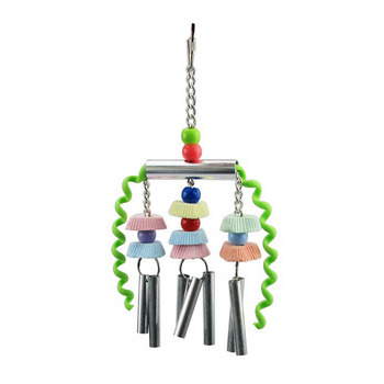 Jouet carillon pour oiseau, métal 10x26cm